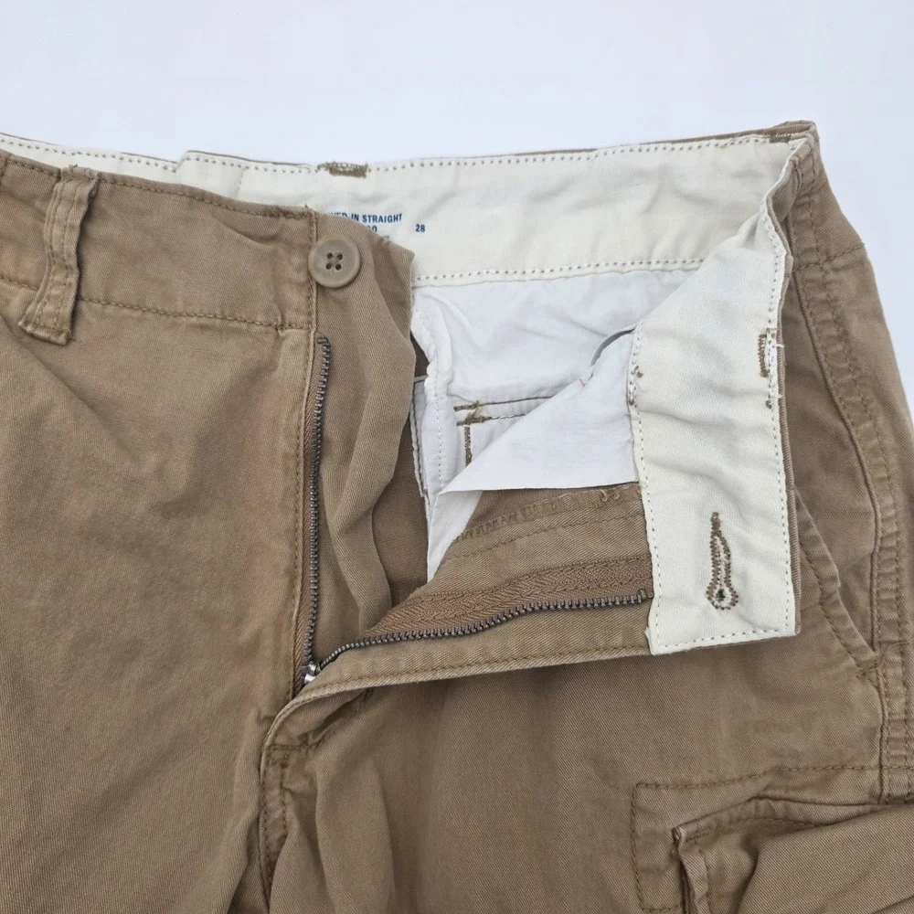 Old Navy Cargo Shorts Mens Sz 28  Khaki Lived In Straight Built In Flex 90's